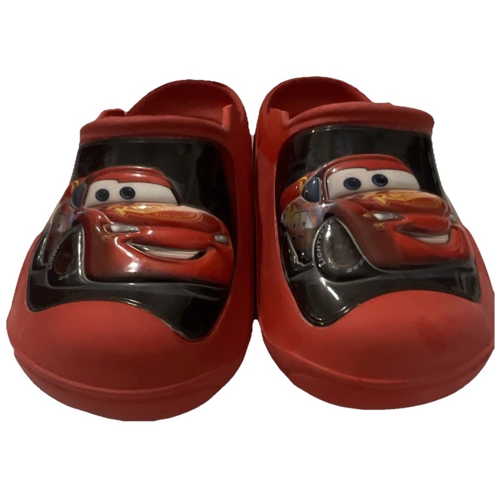 Disney Cars Lightning McQueen Kids Red Clog Slip-On Shoes Size 7/8‎ Toddler